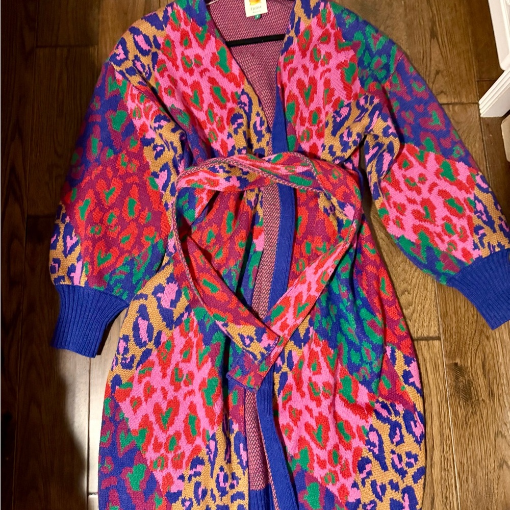 RARE !!! Colorful Leopard Print Cardigan